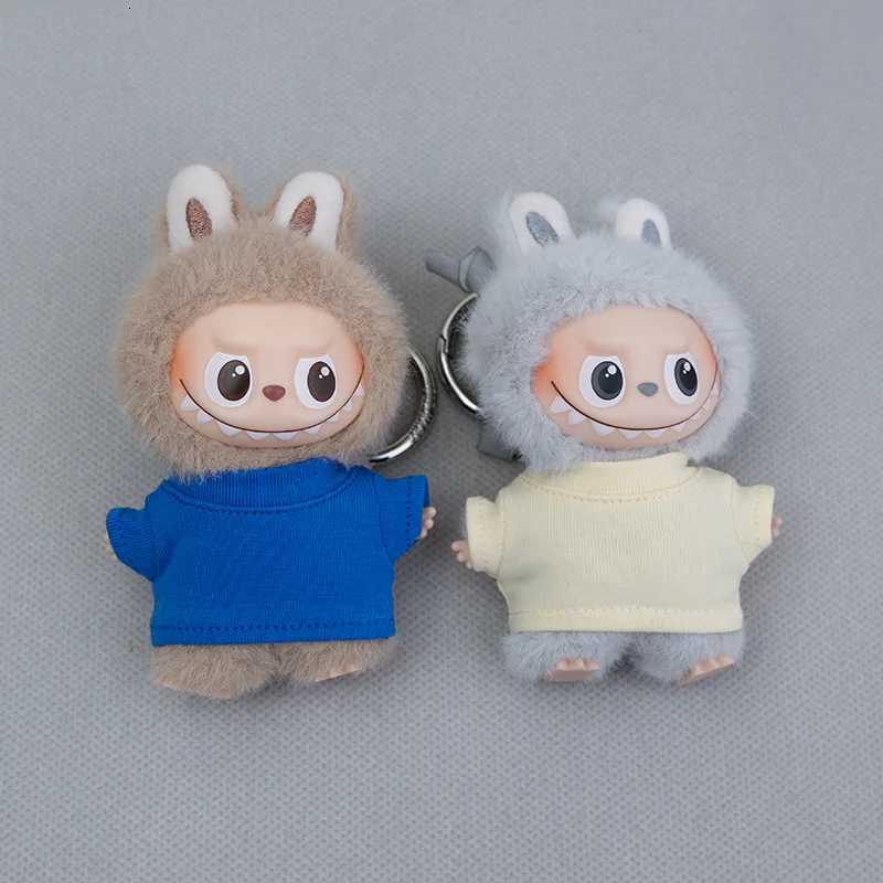 Mini Labubu Clothing Solid color Tshirt Tops For 10cm Labubu V4 The Monsters Pin for Love Series Doll Clothes Ropa LabubuT251018