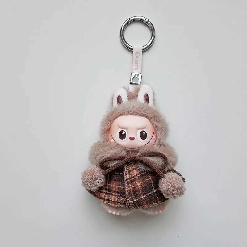 For Mini Labubu Clothing for Labubu 40 The Monsters Pin for Love Series Christmas Clothes Classic Grid Dress Cloak Set ClothingT251018