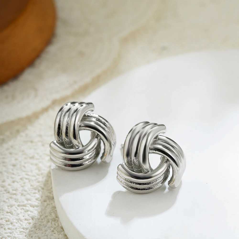 Retro Multi layer Knot Earrings Stainless Steel Womens Earrings Geometric Retro New Jewelry Y251018