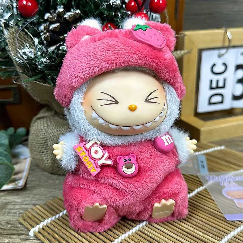 New Product 17cm 15 Cm Sitting At The Party Labubu Strawberry Xiongwayi doll clothesT251018