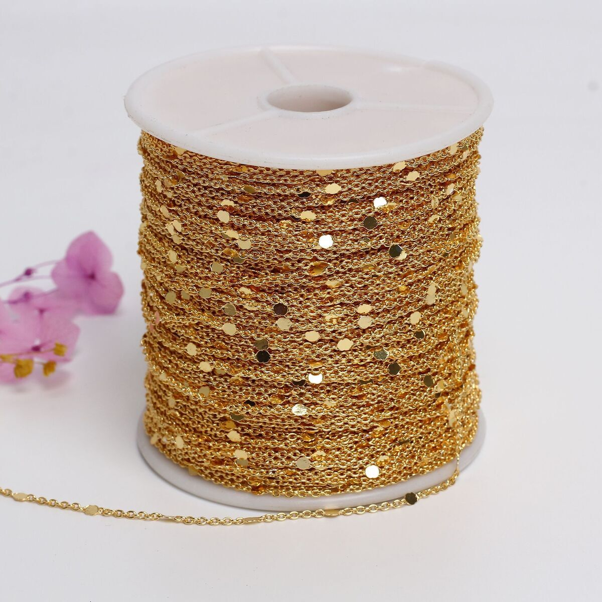 Sparkling O-shaped chain 18k wrapped in gold and color preserving copper chain, handmade semi-finished bracelet, necklace, chain jewelry material