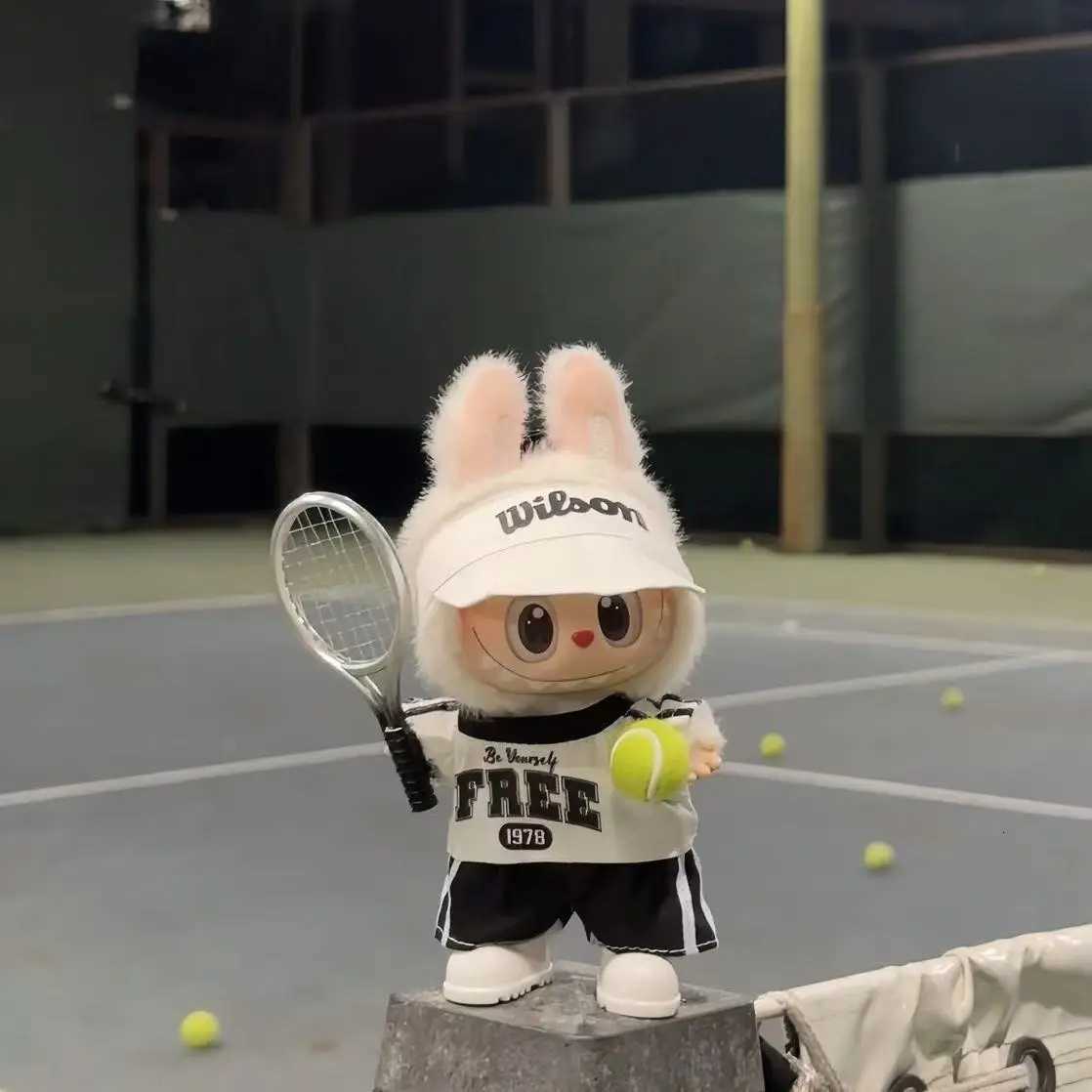 For 17cm Labubu Doll Clothing set Tennis T Shirt Hat Pants skirt Shoes Outfit Labubu 30 Dolls Clothes Diy Toys AccessoriesT251018