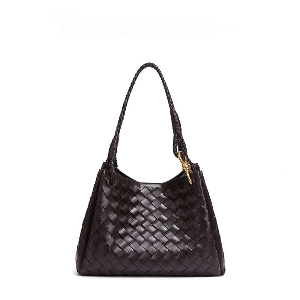 British Style Light Luxury Versatile Handwoven Single Shoulder Crossbody Bucket Commuter Handbag Basket Parachute Bag