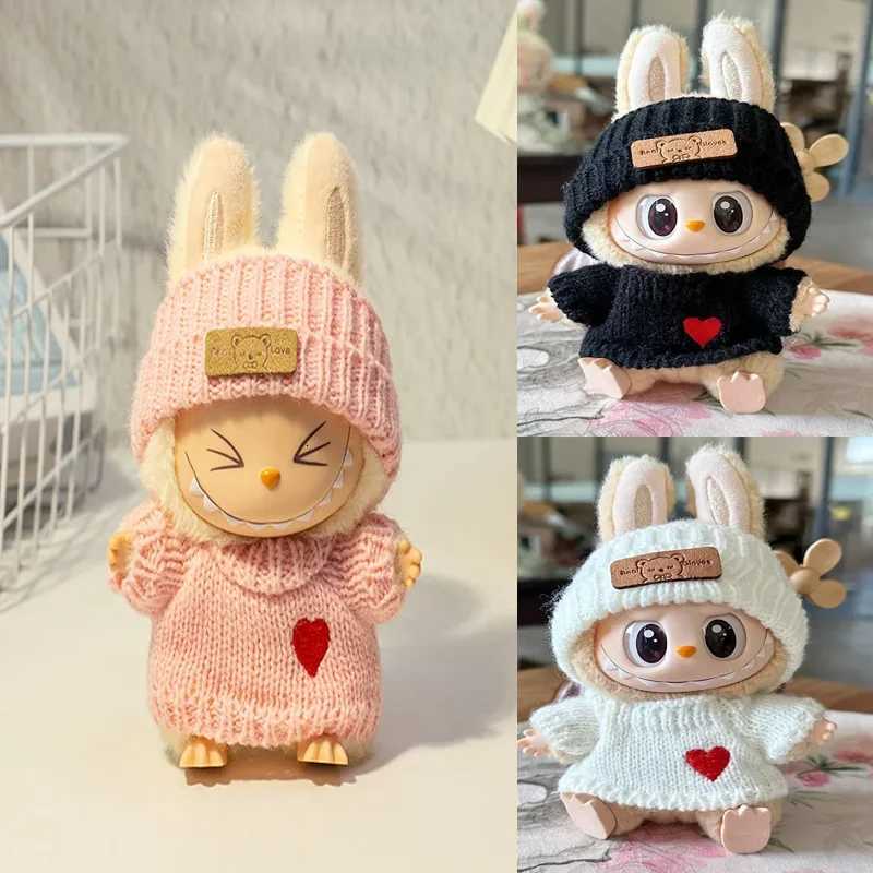 17cm Labubu Clothes Knitted Twopiece Fashion Doll Clothing Set Sweater and Accessories Winter Clothing Matching and DressingT251018