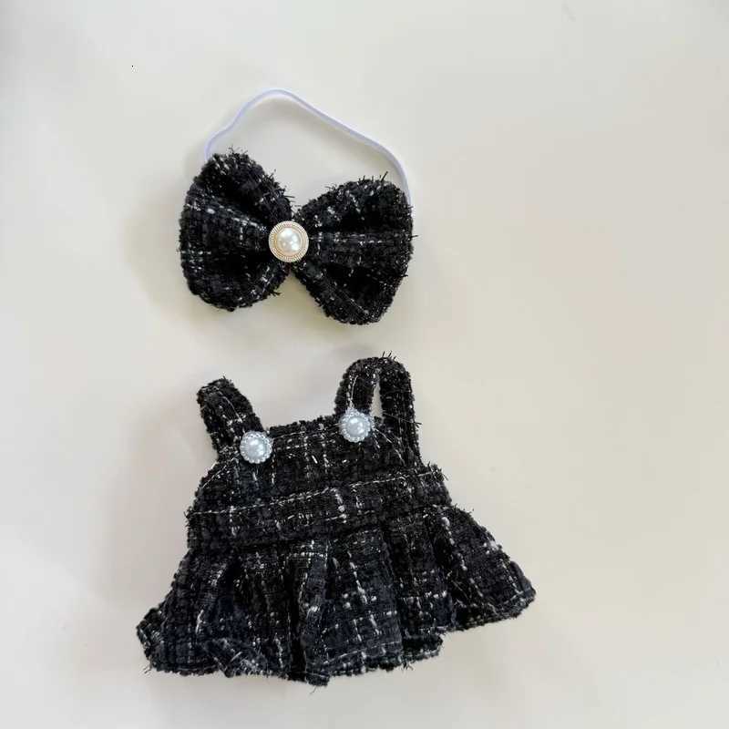 For Labubu 17 Cm Doll Dress Set Accessories Fashion Designer Black And White Plaid Dress Set Diy Mini Doll Dress Girl GiftT251018