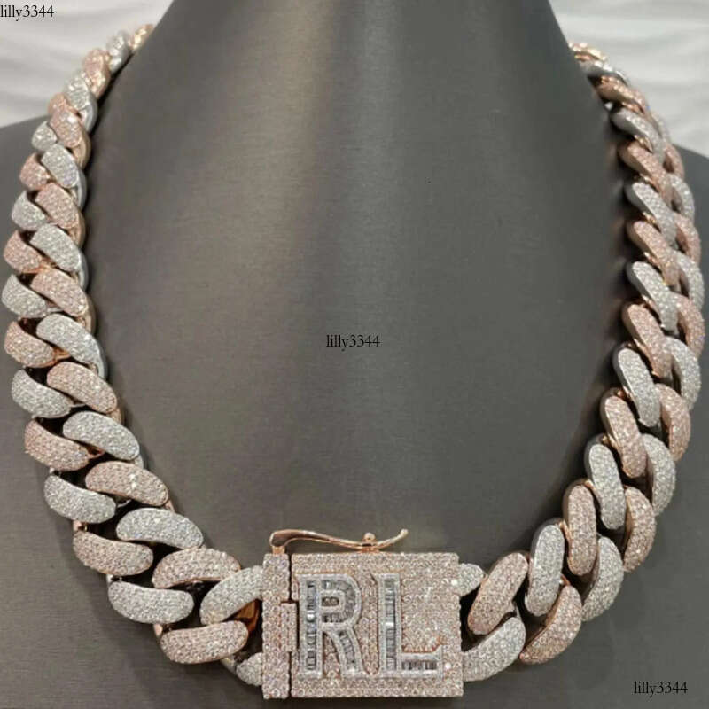Hot Deal 23MM Fully Iced Sterling Sier Moissanite Miami Cuban Link Captivating Hip Hop Dia Chain High Quality Gold