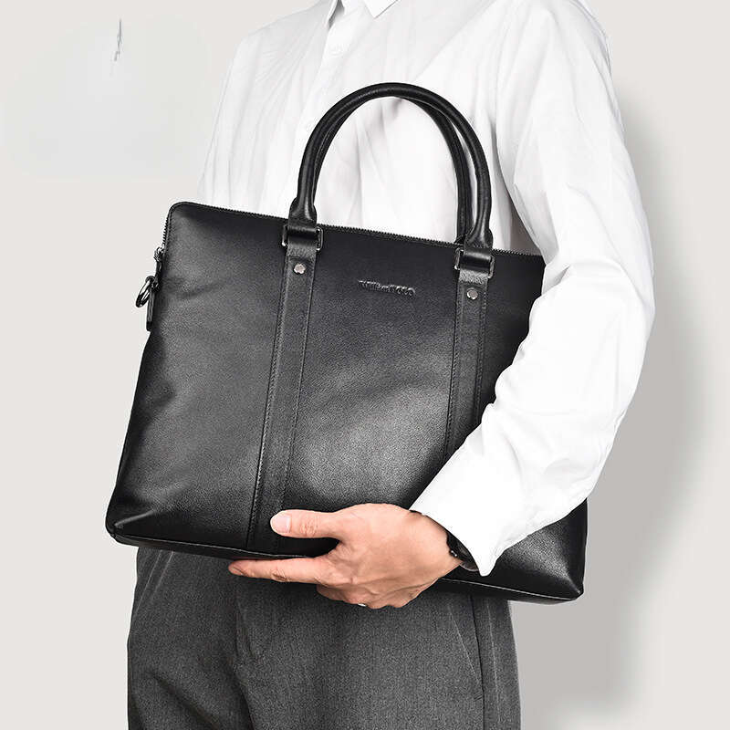 Luxury bag Men s Genuine Leather Handbag Horizontal Large Capacity Bag Cowhide Single Shoulder Crossbody Casual Briefcase