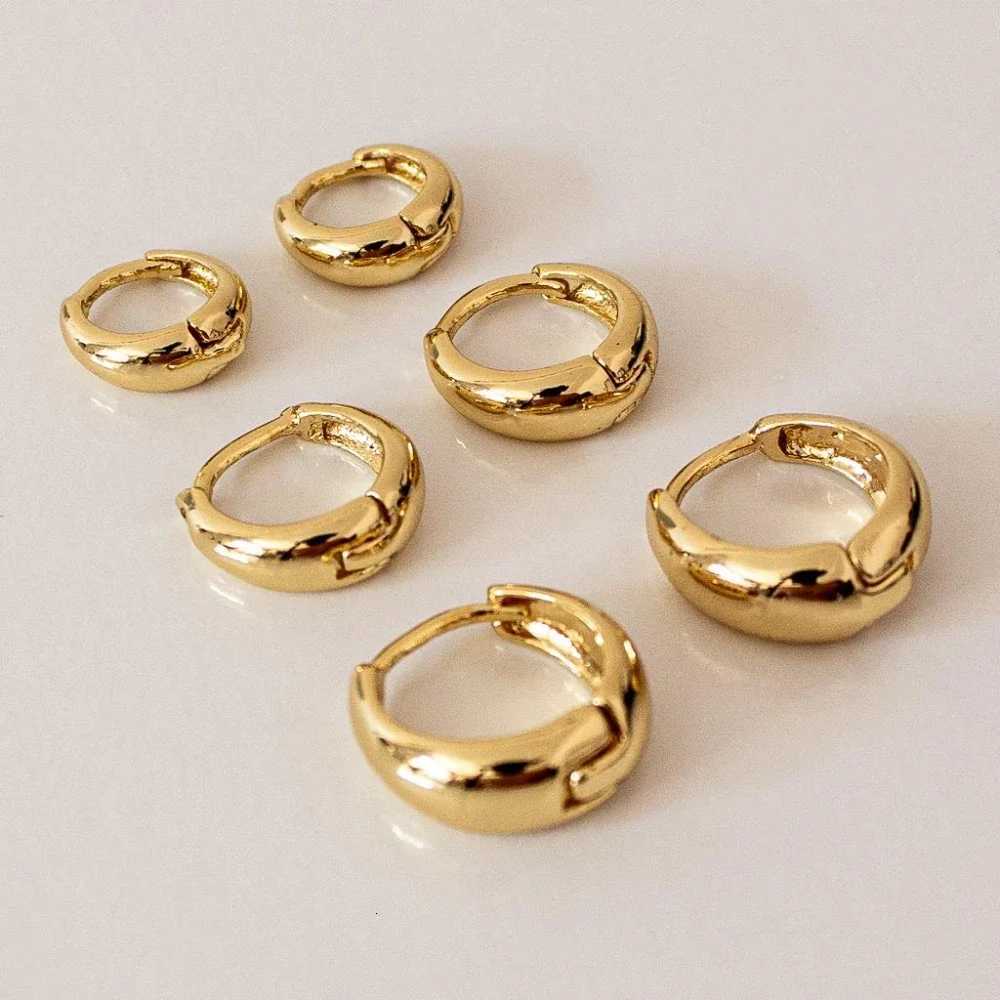 81012mm Minimalist red Stainless Steel Huggie Hoop Earrings For Wen Gold Color Chunky Teardrop Unisex Korean Jewelry X251018