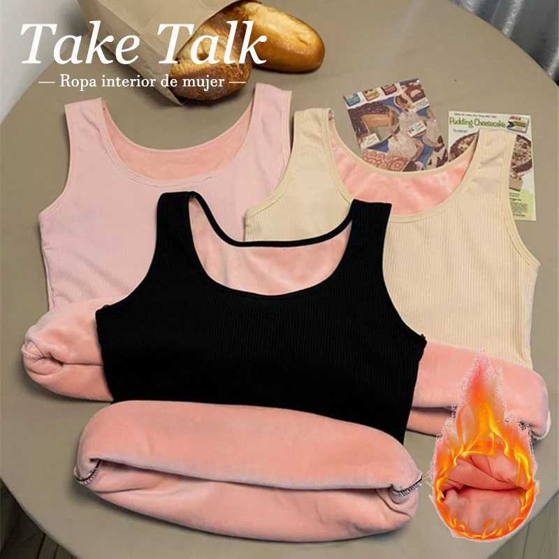 Womens Winter Thermal Underwear Top Seamless Plus Velvet Shirt Sleeveless Vest Warm Female Undershirt Solid Color Sexy Lingerie T251018