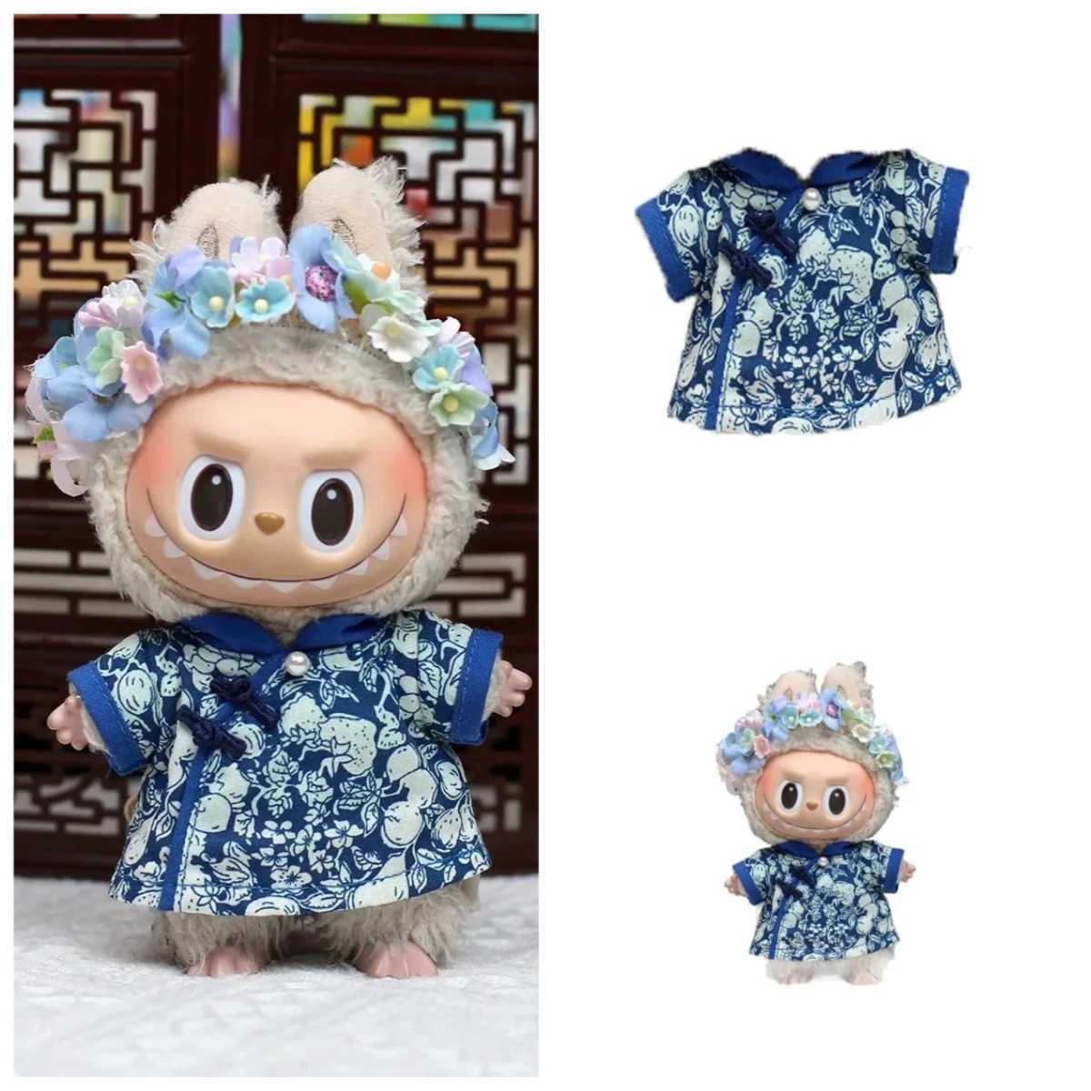 For 17 cm Labubu baby clothes big into energe Chinese style doll pendant clothes hairpin For labubu clothingT251018