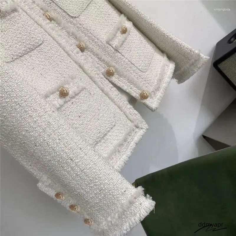 Ladies Jacket: Elegant Women's ddmyApr Short Tweed Coat - French Style, Casual Outerwear, High-Quality Fabric For Daily Use