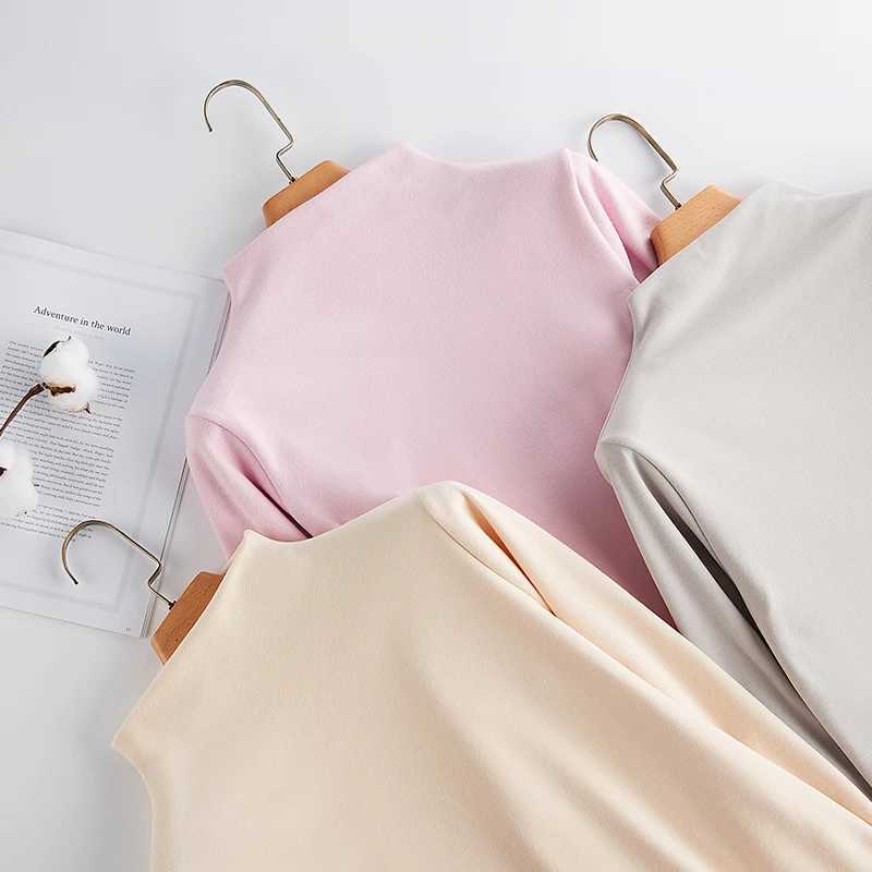 New Warm DoubleSided Brushed Autumn Clothing for Women Thin Velvet Seamless Thermal Intimates FleeceLined and Thickeneded Womens Autumn Clothing T2510