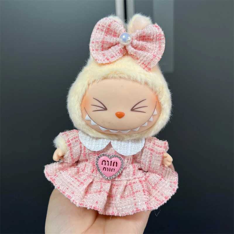 Cute Clothes for 17cm Labubu Doll Fashion V1V2 Idol Clothing DIY Kids Gift Dress for Labubu Cloak Clothes Hair Dolls AccessoriesT251018