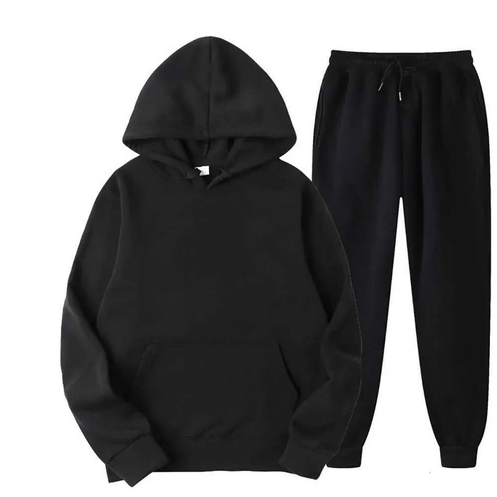 2Pcs Sports Hoodie Sets Autumn Winter Casual Sweatshirt Pants Colors Men Women Hooded Pullover Tracksuits Fashion Sportswear W251018