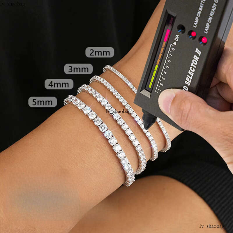 fine jewelry vvs moissanite chain 2mm 3mm 4mm 5mm sterg sier white gold women men gra lab dia tennis bracelet