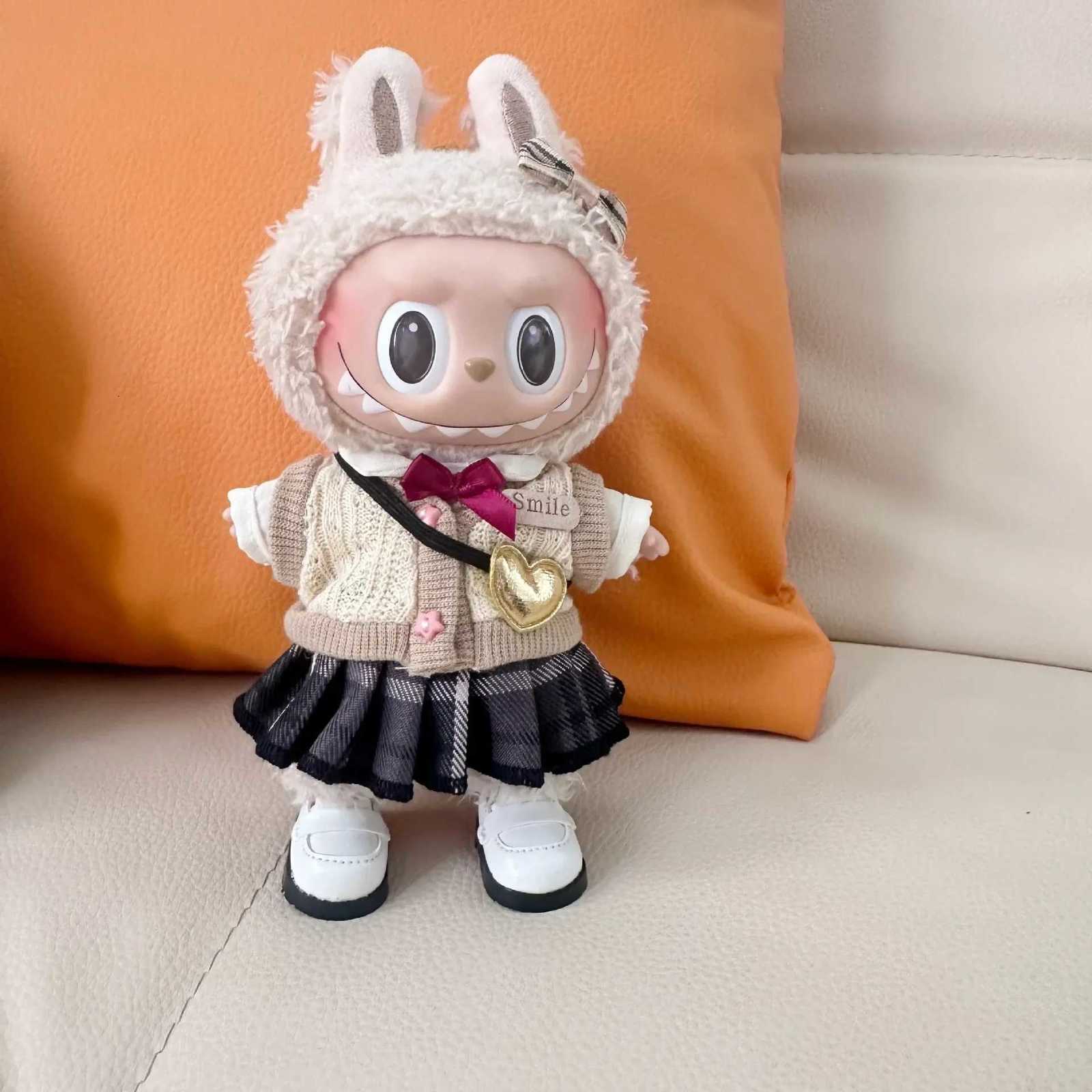 Clothes only 17CM Rabu clothes JK college wind suit LABUBU doll clothes cute student college wind skirt doll accessoriesT251018