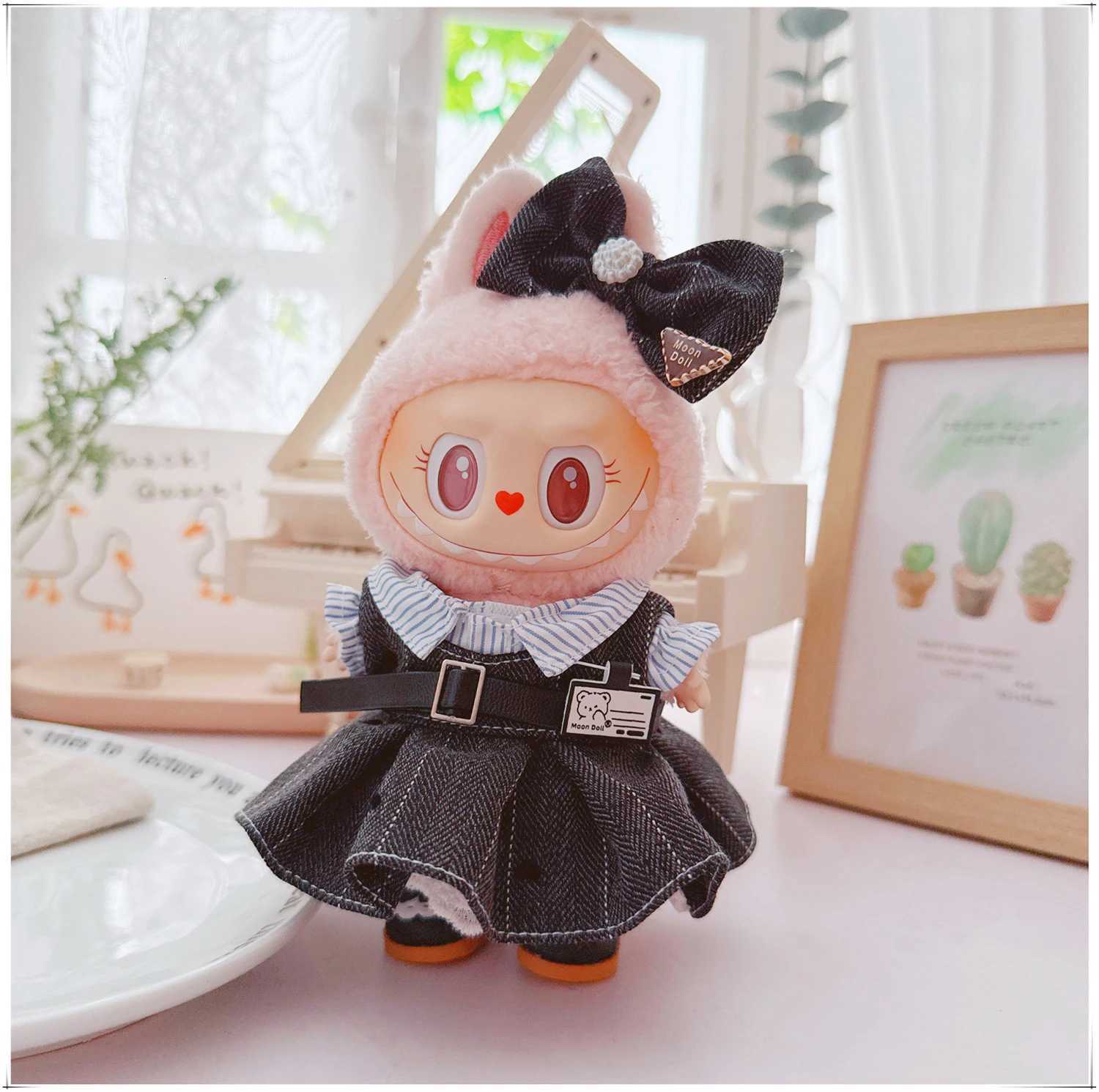 For 1517cm Labubu Doll College Style 4piece Clothing Set Cute Labubu Plush Dolls 30 Diy Design Toys Decorative AccessoriesT251018
