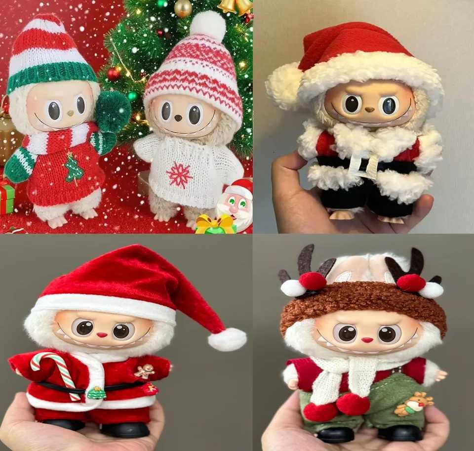 labubu clothes Christmas Festival Dress Winter Sweater Twopiece Set Decorative Pendant no dollT251018