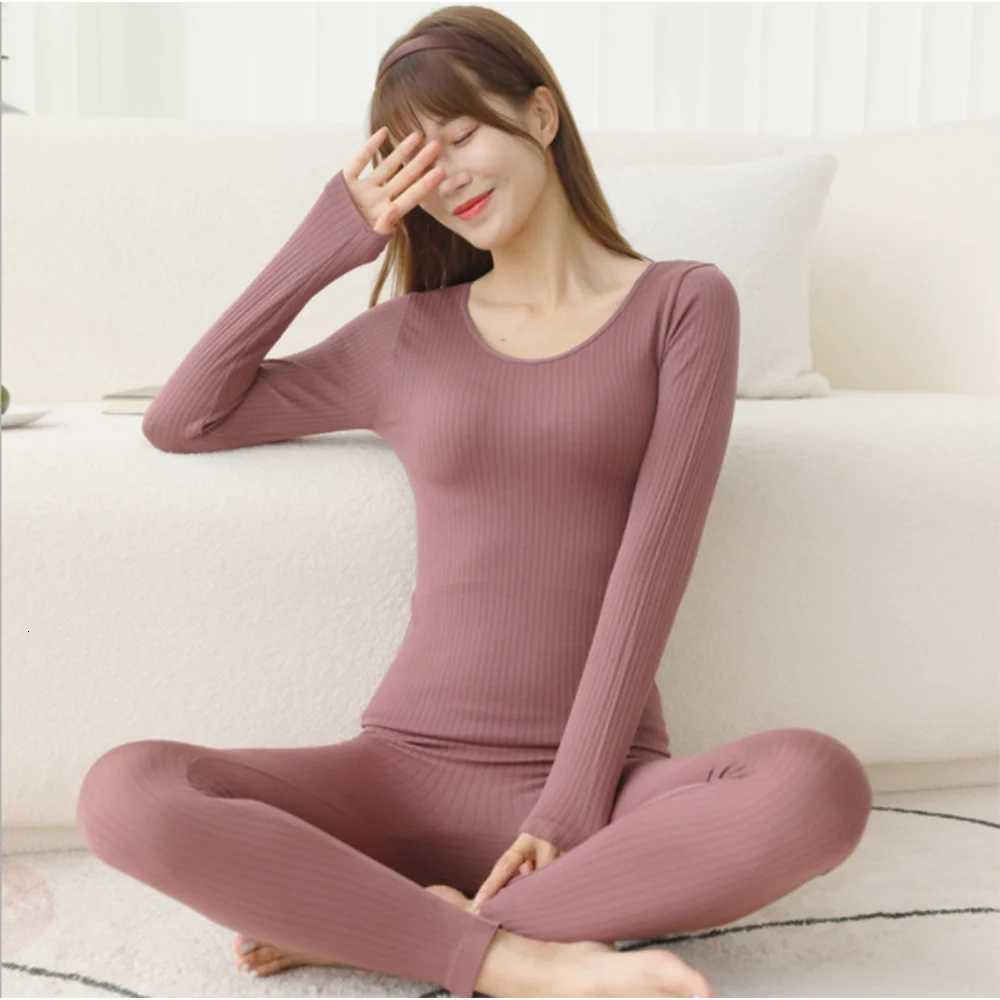 1set Womens Thermal Underwear Winter Clothes Seamless Thick Warm Suit Lingerie Femme Legging Thermo Long Sleeve Top T251018