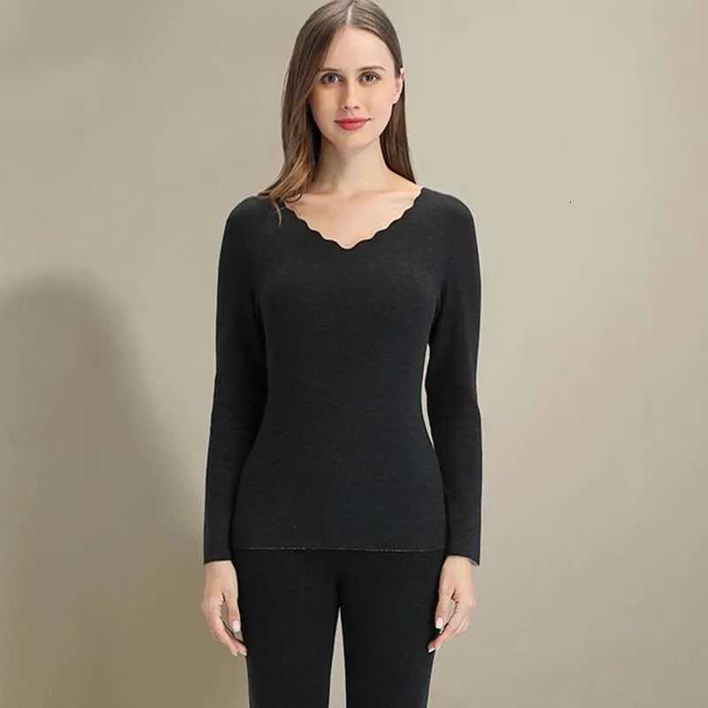 New Winter Womens Thermal Underwear Set Warm Pajamas Suit Plus Velvet Thermo Lingerie Crop Top Long Johns Thermal Clothes Woman T251018