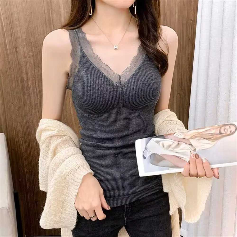 Lace Thermal Underwear Vest Thermo Lingerie Women Winter Clothing Warm Top Inner Wear Thermal Shirt Undershirt Intimate T251018