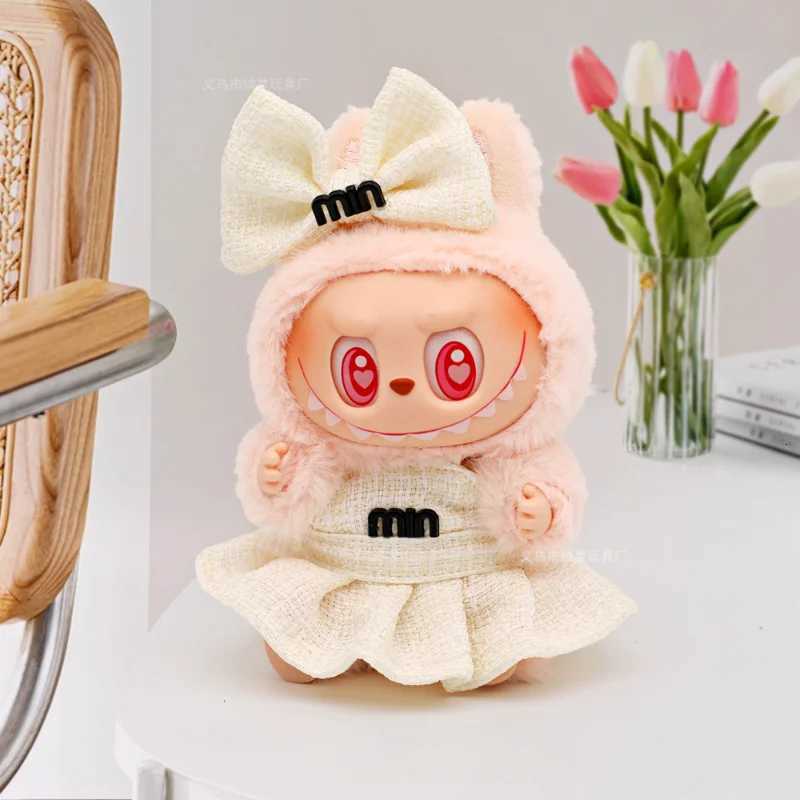 For 17cm Labubu Doll Clothes Princess Dress Bow Tie TwoPiece Set Doll Accessories Doll Ropa Clothing V1 V2 Clothes for LabubuT251018