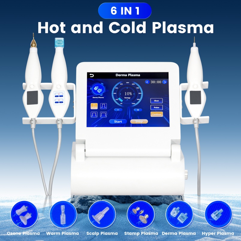 6 in1 Cold Plasma Fibroblast Wrinkles Dark Spots Removal Face Lift Hyper Plasma Jet Tech Hot Selling Portable Equipment