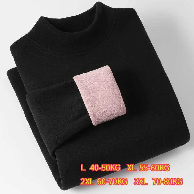 Thermal Wear for Women Long Sleeve Tops Thickened Plus Fleece Warmth Thermal Bottoming Tees Constant Heating Turtleneck Sweater T251018