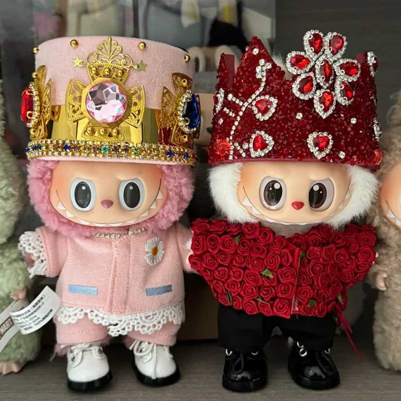 17cm Doll Clothes For Labubu Gd Concert Same Labubu Clothes Mini Doll Outfits Rose Jacket Crown Set Dolls Accessories Korea KpopT251018