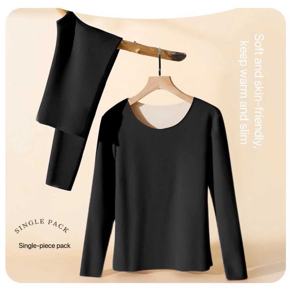 1Set Womens Thermal Underwear Set Seamless Thick Double Layer Warm Lingerie Winter Long Sleeve Bottoming Thermal Clothing Sets T251018