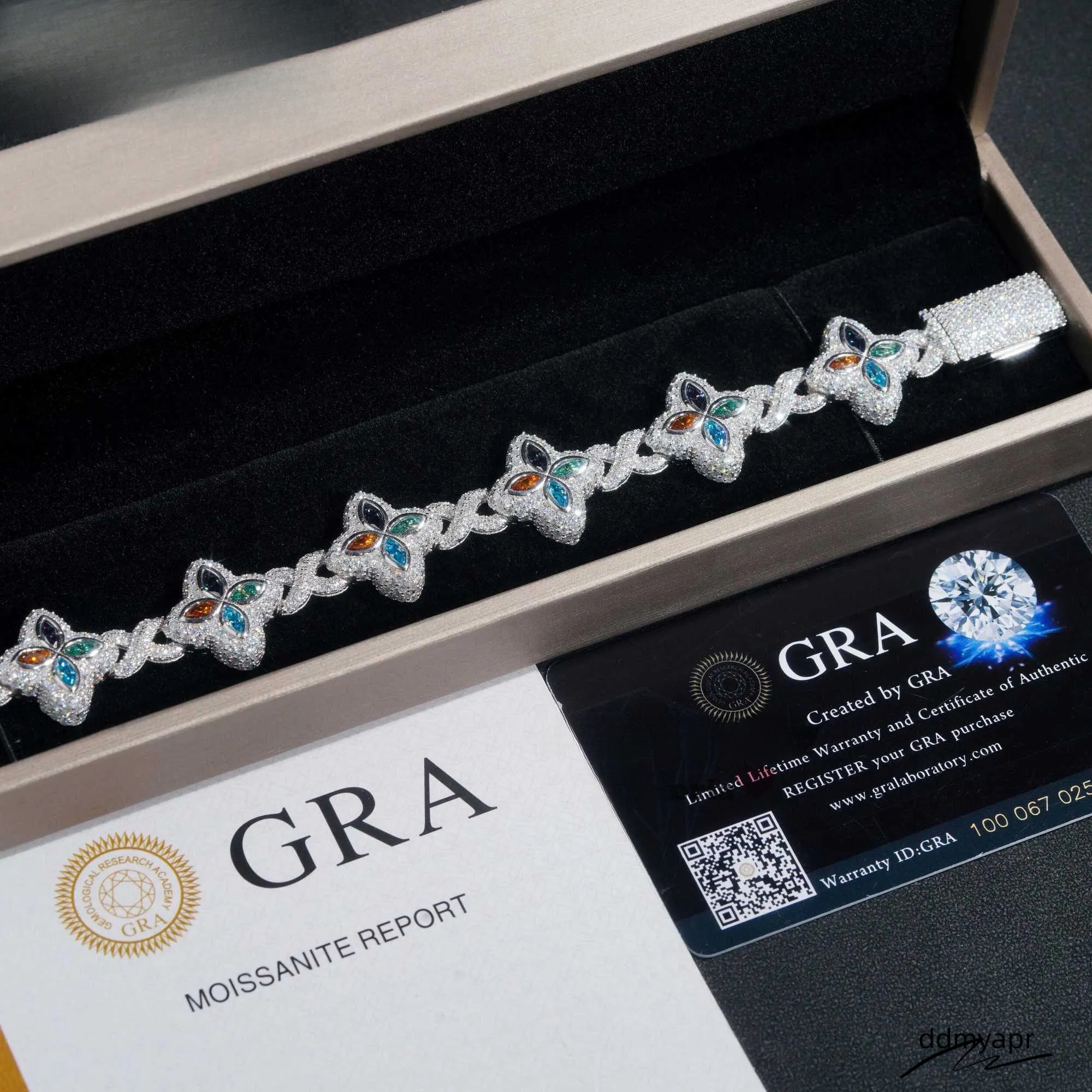 New Trendy Rapper Jewelry Hip Hop Gold Plated Moissanite Dia ddmyApr Sier Clover Infinity Men Cuban Link Bracelet