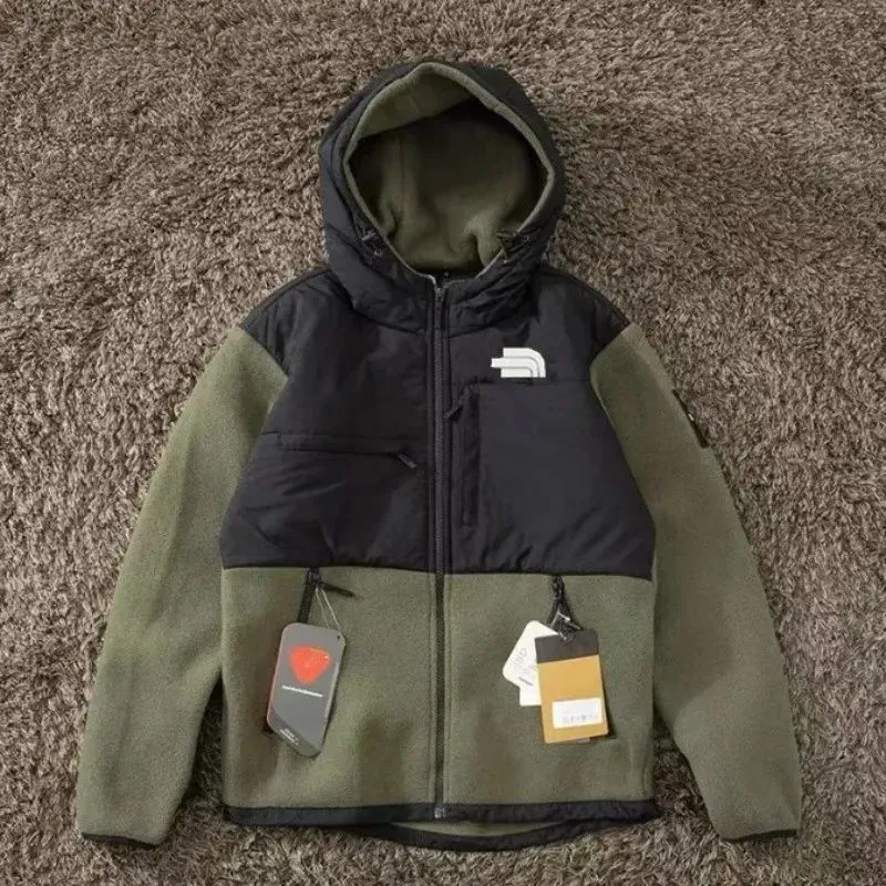 Men Norths Polar Jacket Designer Fleece Hooded Jacket Leisure Thickened Collar Cotton Cardigan Fashion Outdoor Sport Windbreaker Warm Coat