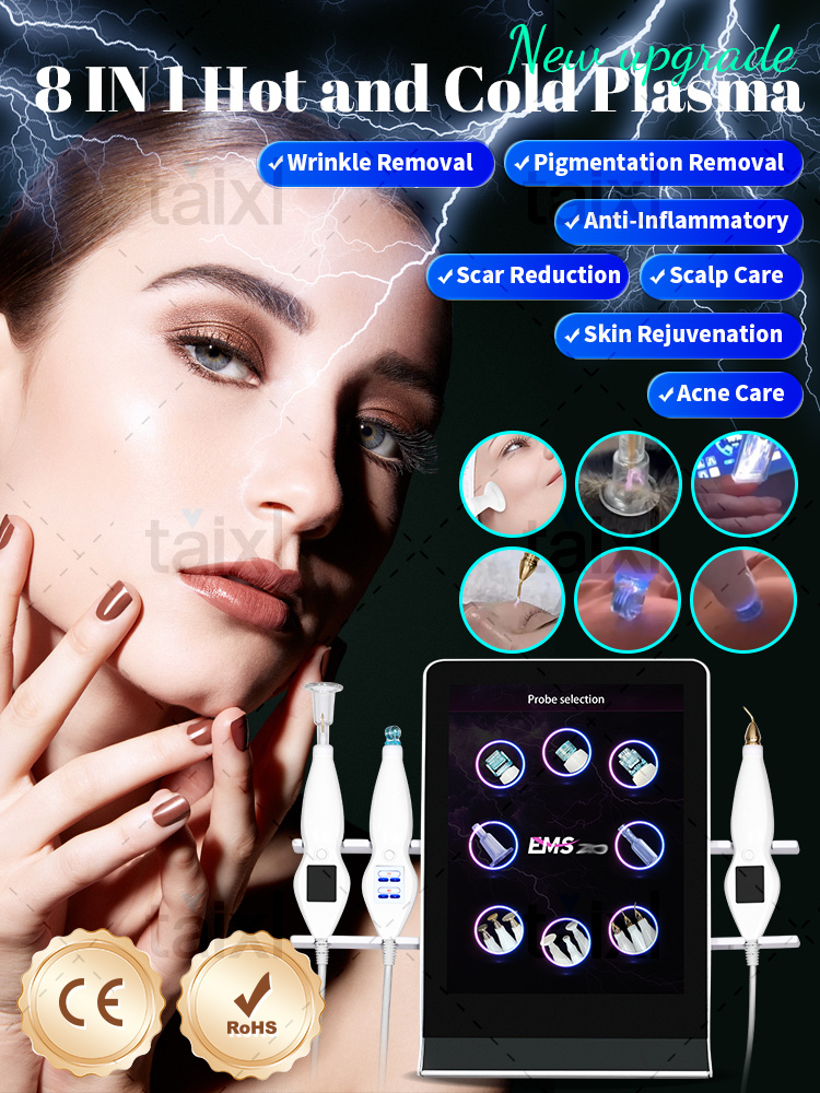 Cold And Hot Plasma Diamond Stamp Ozone Plasma Skin Rejuvenation Anti-aging Facial Care Beauty Device