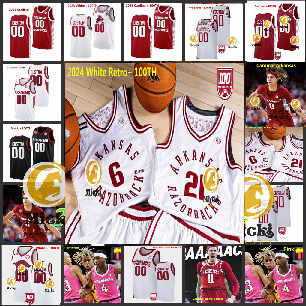 Zvonimir Ivisic 21DJWagner Jonas Aidoo Arkansas Basketball Jersey Johnell Davis Karter Knox 45 Lawson Blake Jaden Karuletwa Trevon Brazile Arkansas Jerseys