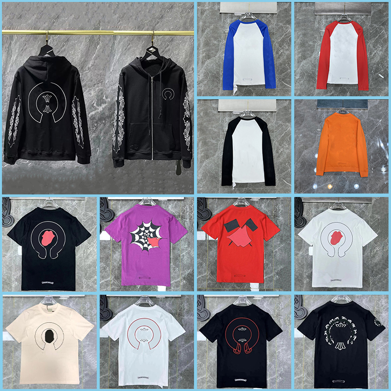 chrome shirt Mens Womens Designers T Shirts Mens Woman Streetwear zip up hoodie summer Loose Fashion Tops Cotton Casual Printed High Street Luxurys Coats Hoody 8al3
