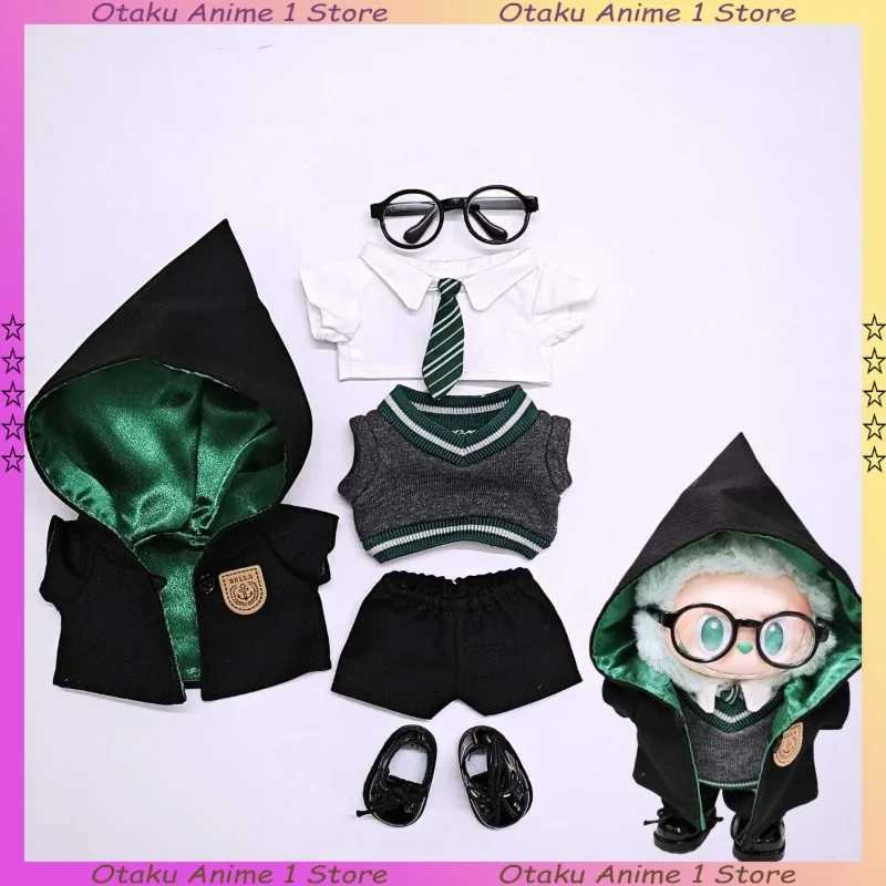 Hot Labubu Clothes School of Magic Suit Cute Magic Cloak Uniform 5piece Set Mini Plush Doll Clothing Fashion Doll AccessoriesT251018