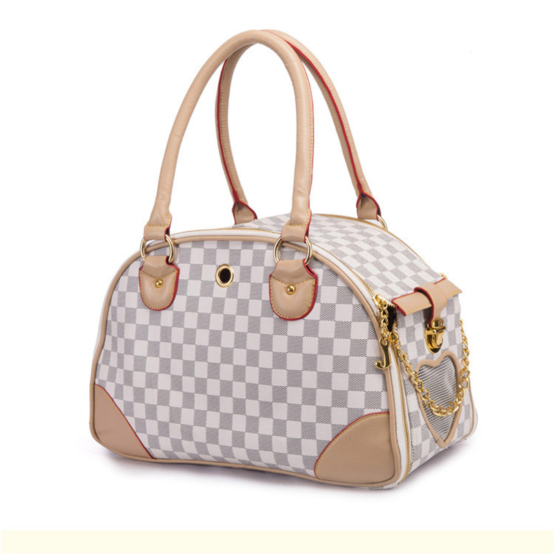 Free shipping Luxury Pet Carrier Handbag, Dog Bag, Breathable Travel Tote for Small Dogs & Cats, PU Leather, Ventilated Mesh Window, Safety Leash