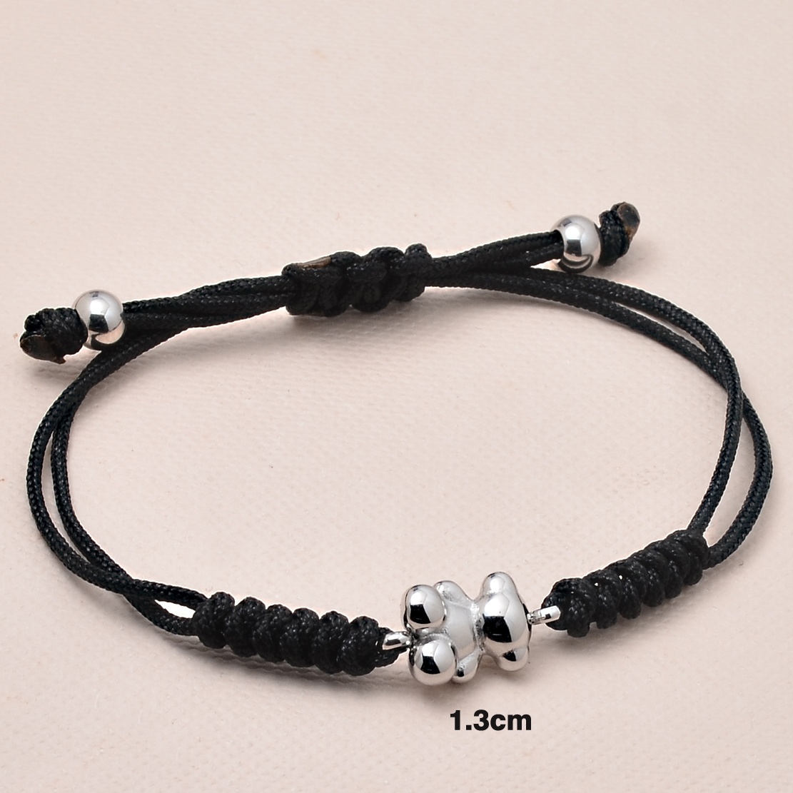 Hot Fashion Women Men Silver Rose Gold Bear Stainless Steel Cartoon Animal Red Black Weave Cotton Rope Bracelets Jewelry Pulsera Gift