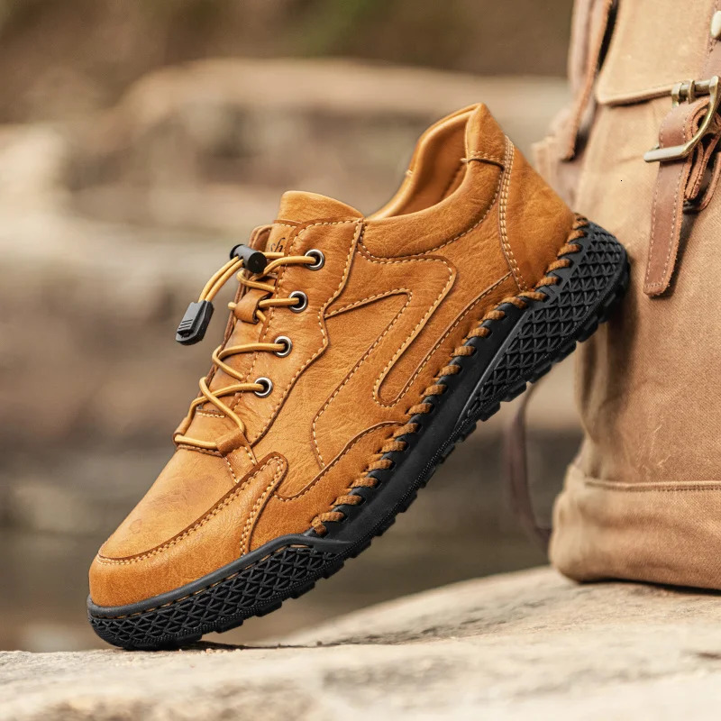 Handmade Business Men Shoes Casual Slip on Loafers Breathable Leather Shoes Men Allmatch Flats Fashion Moccasins Walking Shoes 251013