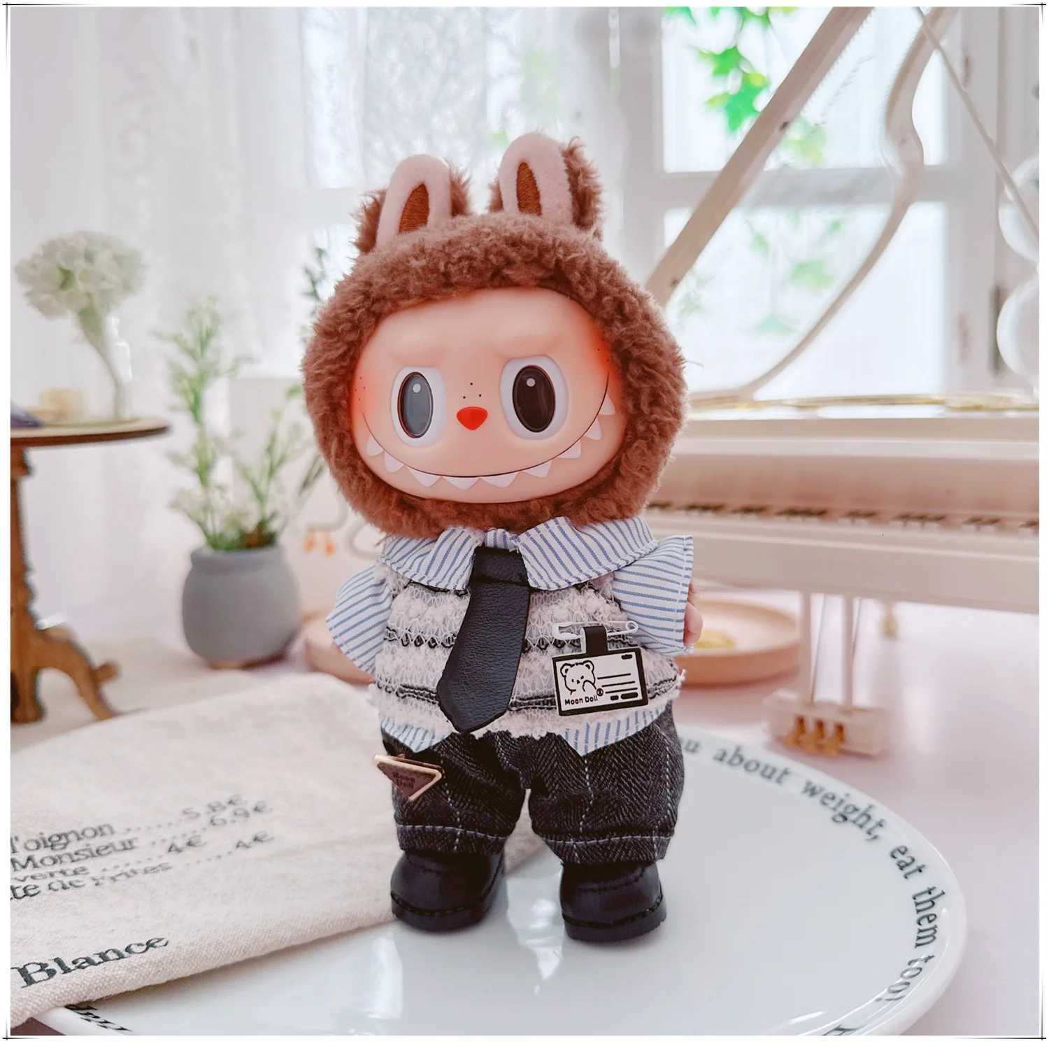 For 1517cm Labubu Doll College Style 4piece Clothing Set Cute Labubu Plush Dolls 30 Diy Design Toys Decorative AccessoriesT251018