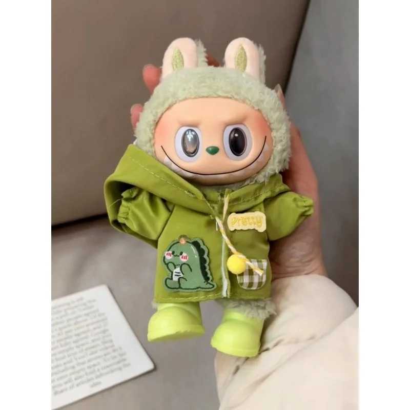 Suitable For 17cm Labubu Yellow Raincoat Leather Jacket Leather Clothing Doll Clothing Outdoor Sports Styles Doll ReplacementsT251018