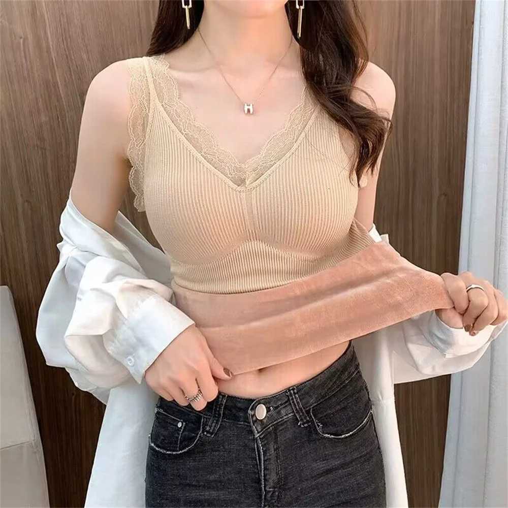Lace Thermal Underwear Vest Thermo Lingerie Women Winter Clothing Warm Top Inner Wear Thermal Shirt Undershirt Intimate T251018