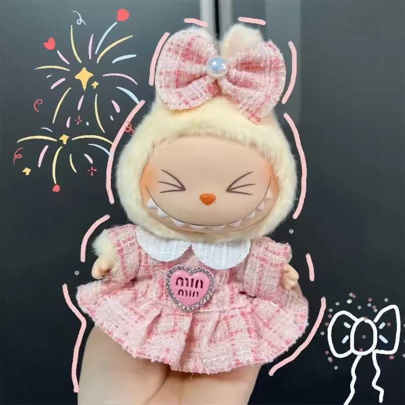 Cute Clothes for 17cm Labubu Doll Fashion V1V2 Idol Clothing DIY Kids Gift Dress for Labubu Cloak Clothes Hair Dolls AccessoriesT251018