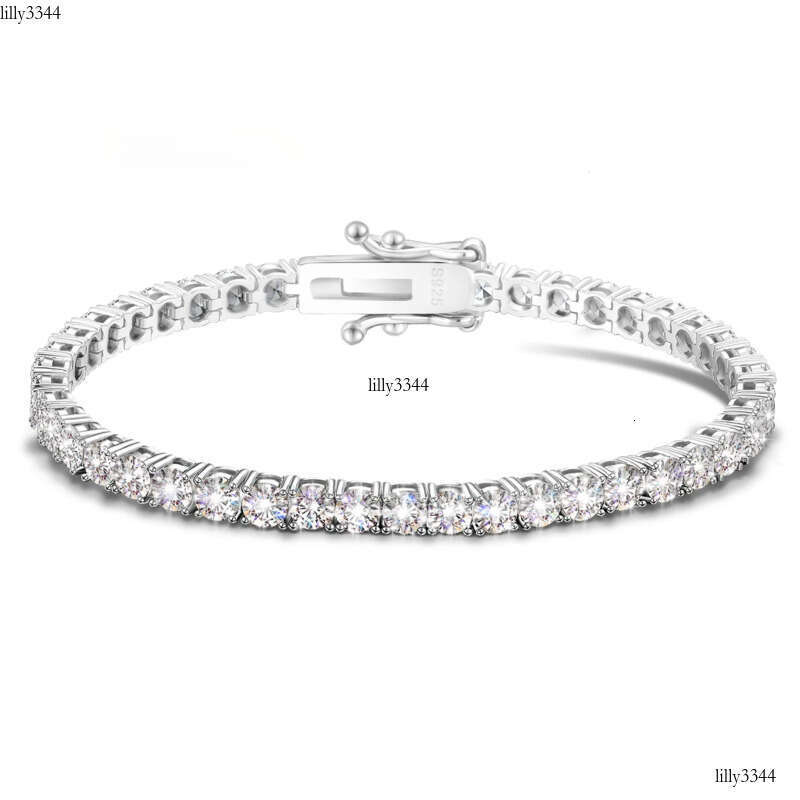 Tennis S Sterling Sier Women Men Jewelry White Gold Plated 5.29-13.5Ctw D VVS1 Round Cut Moissanite Bracelet