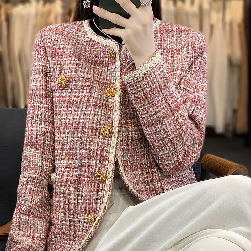 2025 Autumn/Winter New Top New Luxury Floral Knitted fashion Shorthair Women's Coat French Designer Jacket Elegant Social Top