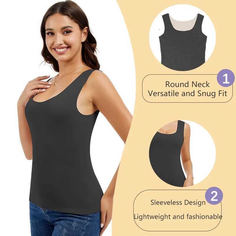 Miss Moly Women Solid Thermal Top Sleeveless Underwear DoubleLayer Thickened Wide Strap Vest Soft Keep Warm Outer Wear Shirt T251018