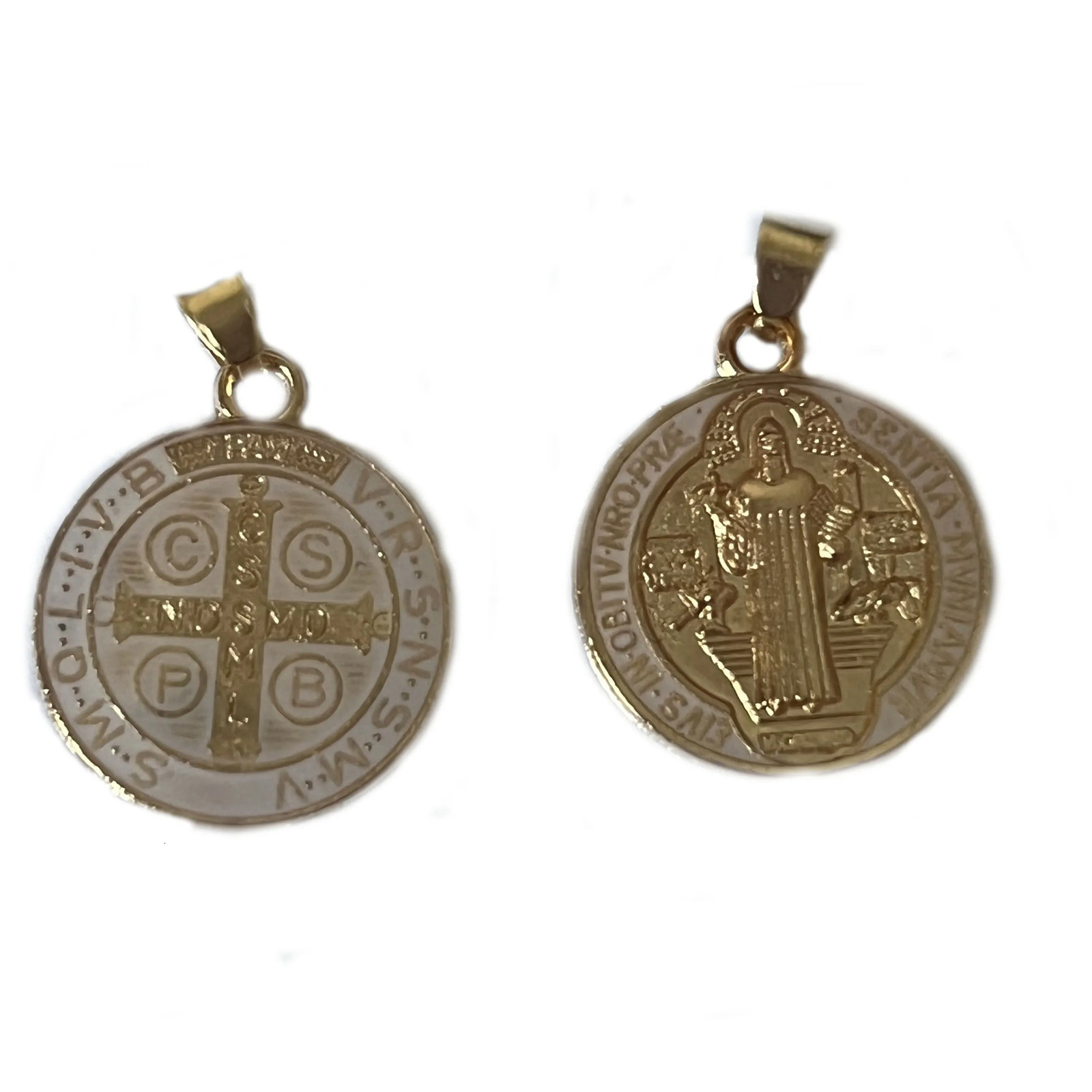 30 Pieces Religious Multicolor Saint Benedict Medal Catholic Gold Plated SB Coin San Benito Gift 251008