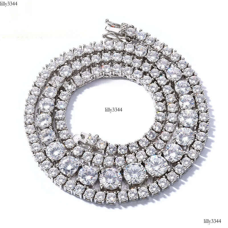 Hip Hop Sterling Sier Moissanite Dia Tennis Cuba Chain Necklace Bracelet
