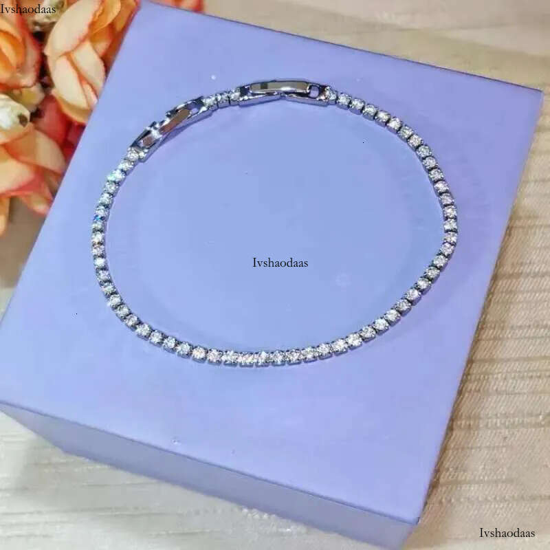 Tennis Women Designer Jewelry Zirconia Bracelets 7.5inch Iced Out Dia Bracelet for Wedding Bijoux Luxe with Box