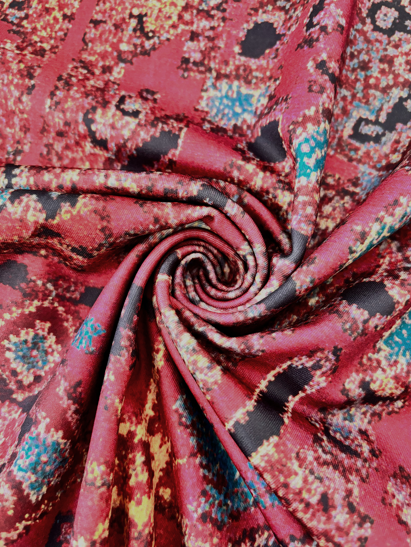 Ethnic Inspired Womens Plus Size Mid-Length Skirt Spring/Summer Collection in Warm Brick Red-CF41633